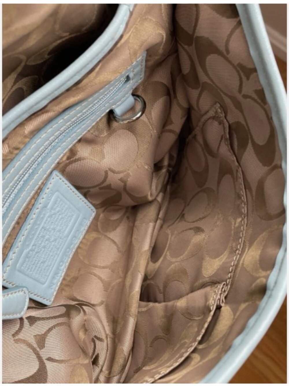 Coach M050-9248 Soho Y2K Perfect Blue Leather CC Canvas Lining Shoulder Bag RARE - Picture 7 of 11